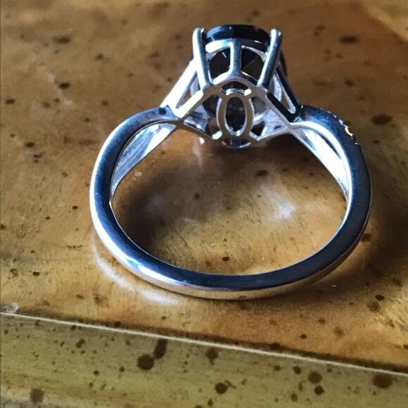 Natural Smoky Quartz Sterling Silver Infinity Ring Size 7 - Picture 6 of 9
